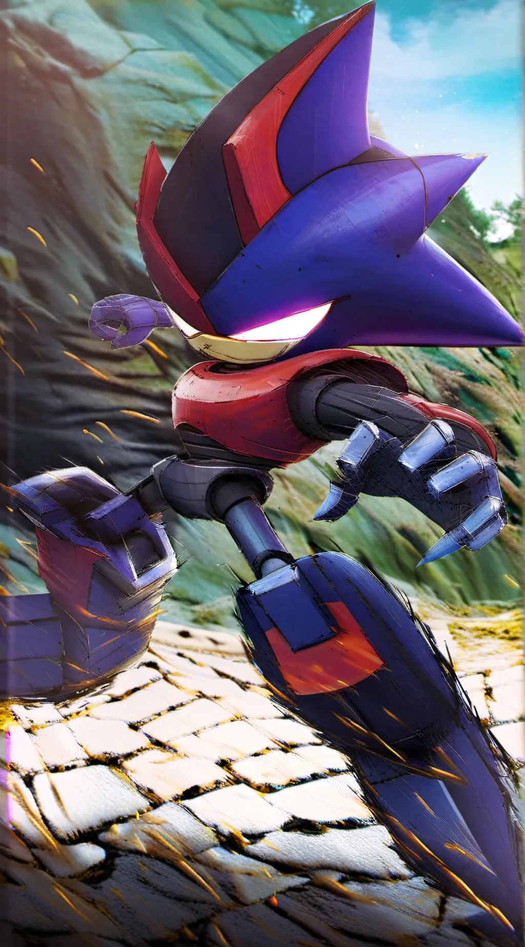 ai character: metal Sonic  background