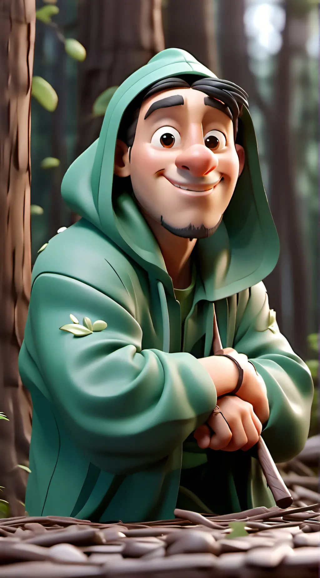 ai character: Grass background