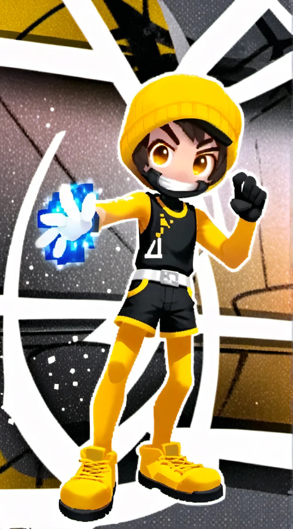 ai character: yellow and brown s background