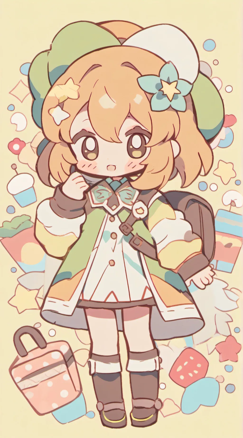 ai character: Adventure girl. background