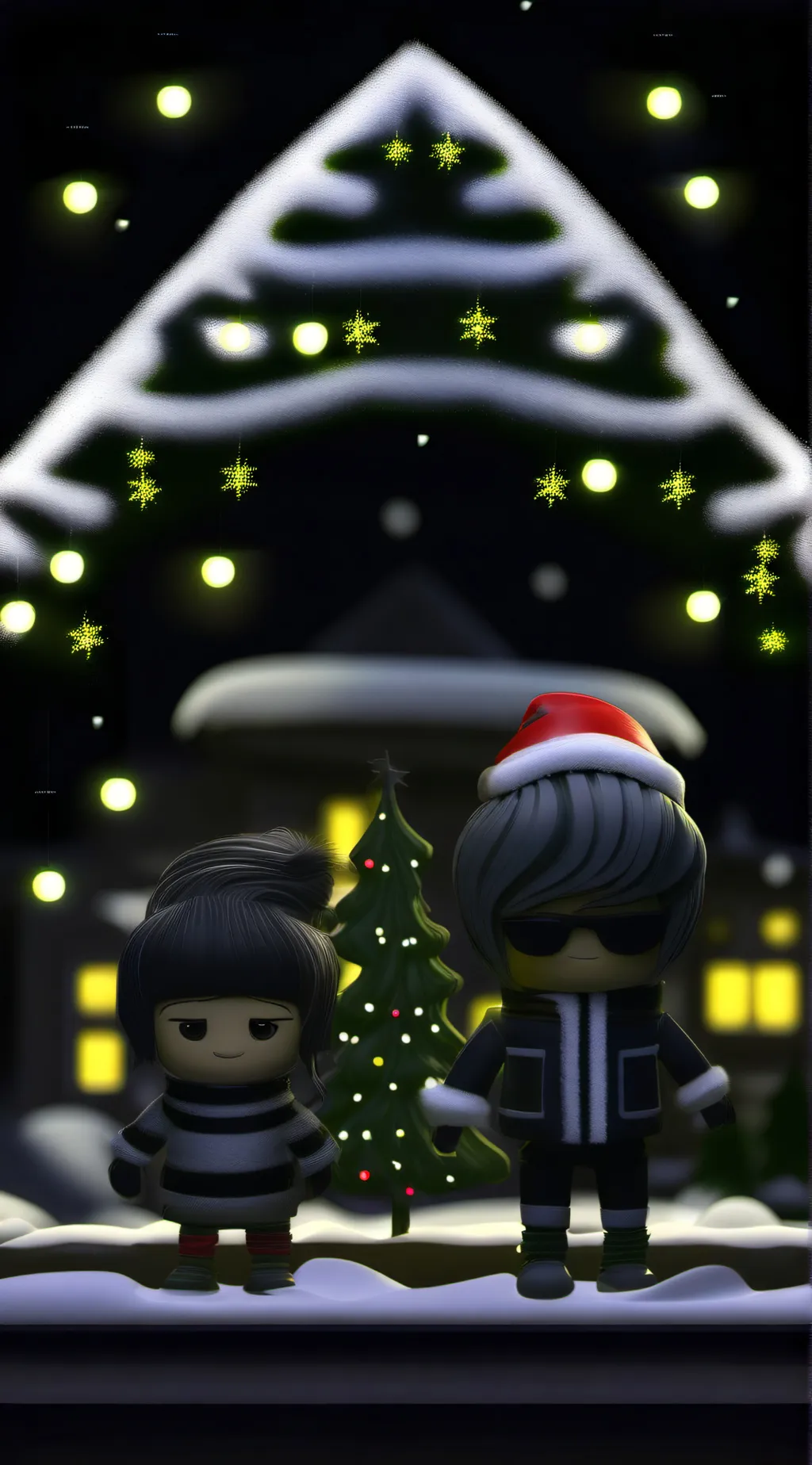 ai character: md Christmas  background