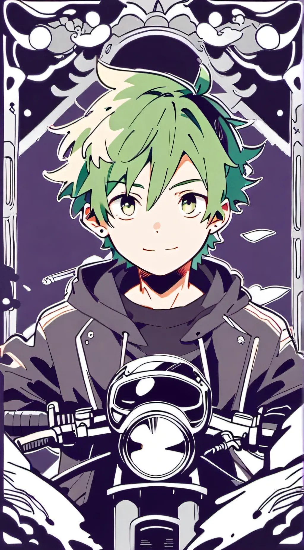 ai character: Biker Deku background
