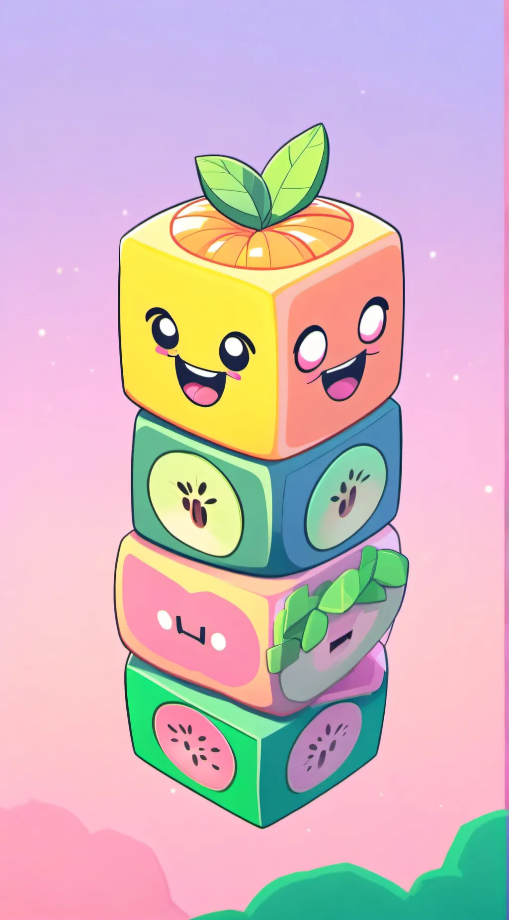 ai character: ice fruit background