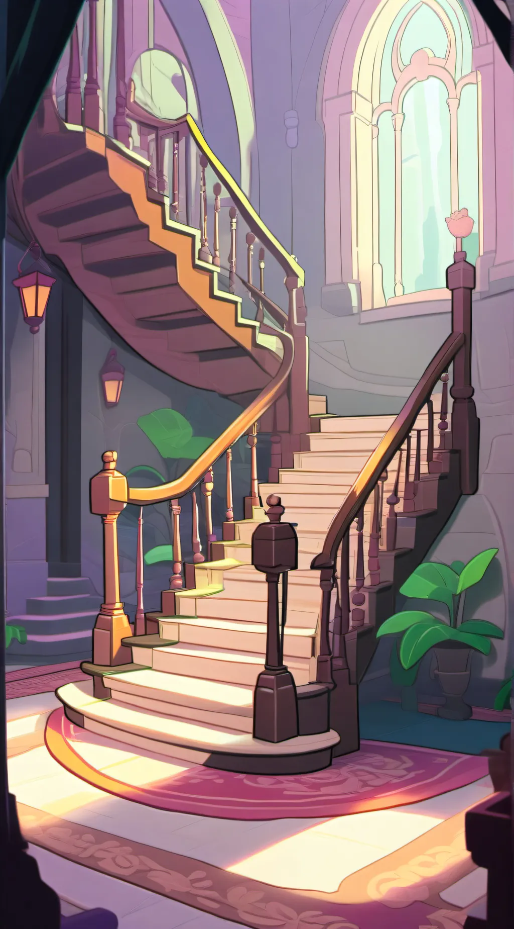 ai character: Stairs background