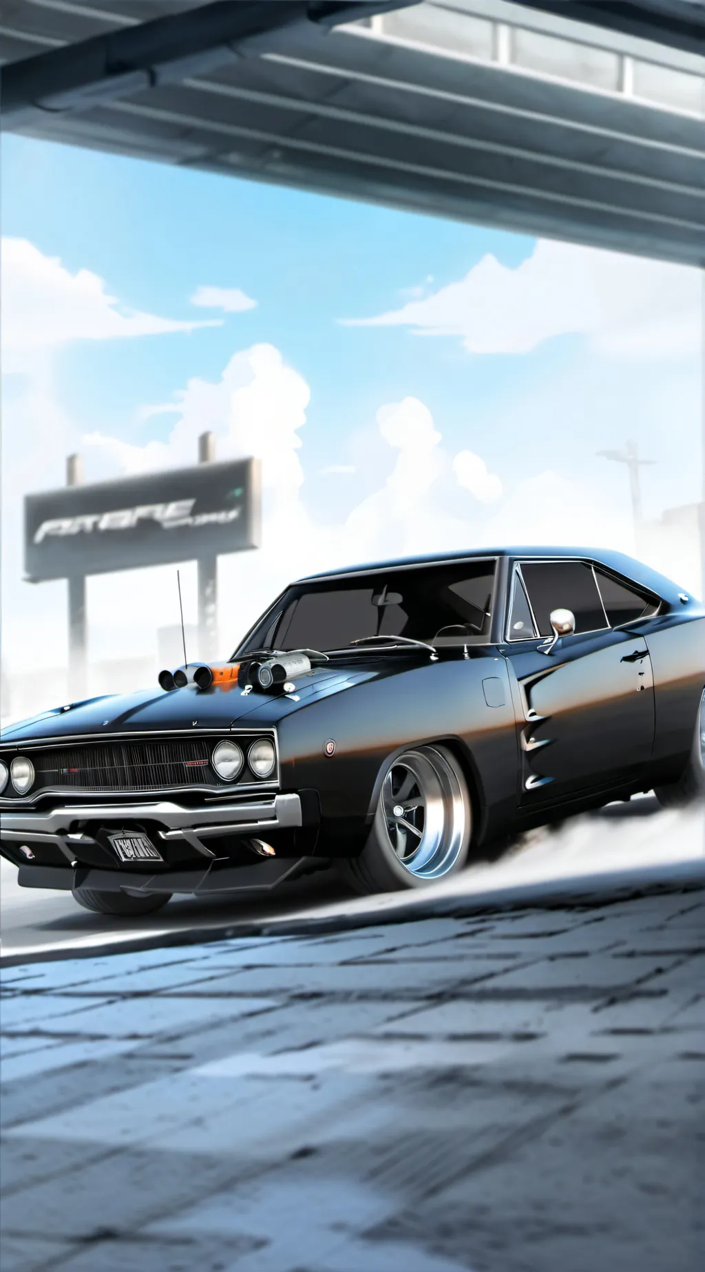 ai character: Charger RT 1966 background