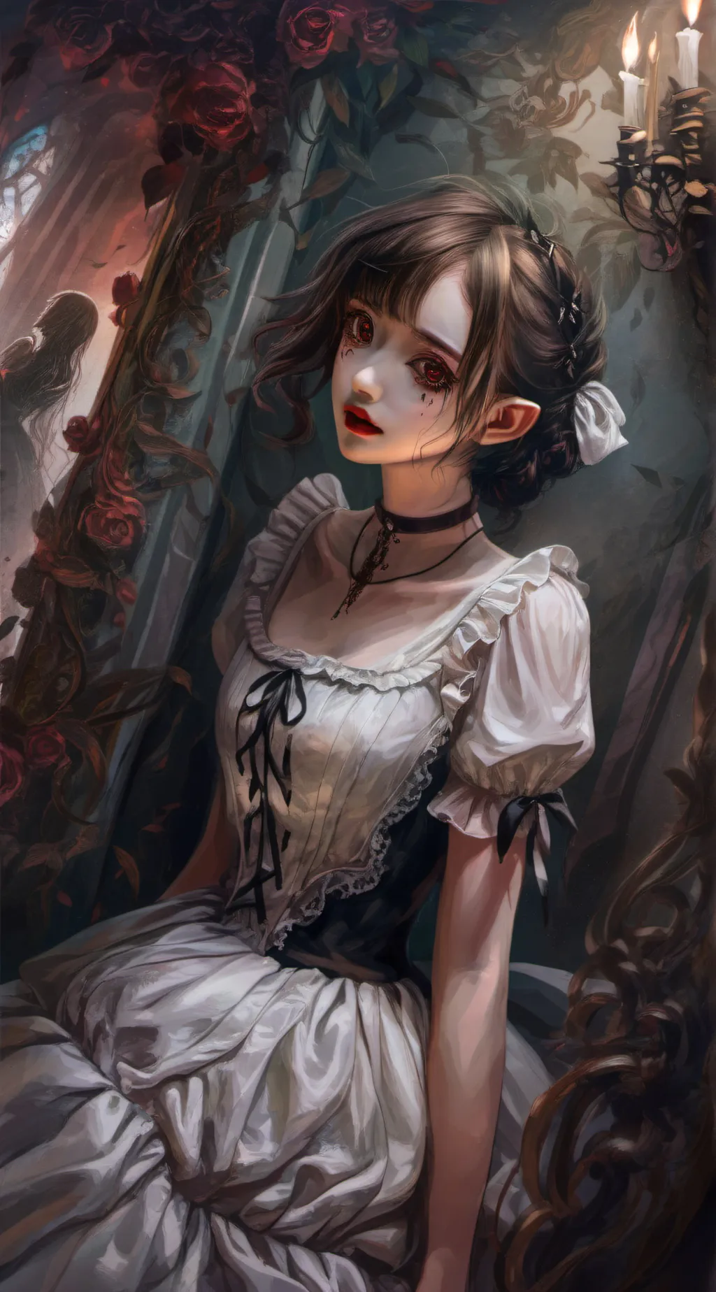 ai character: creepy girl background