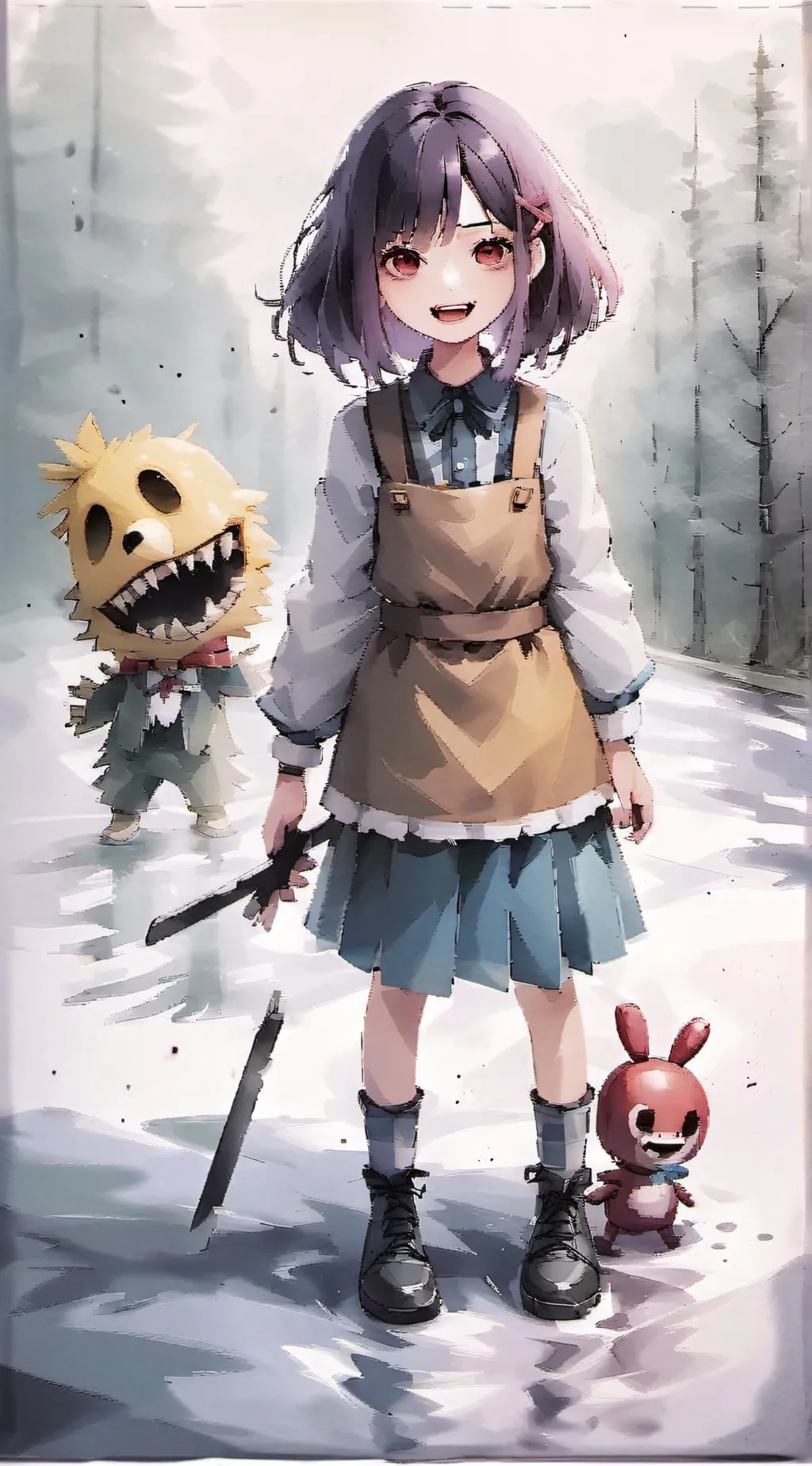 ai character: killer girl background