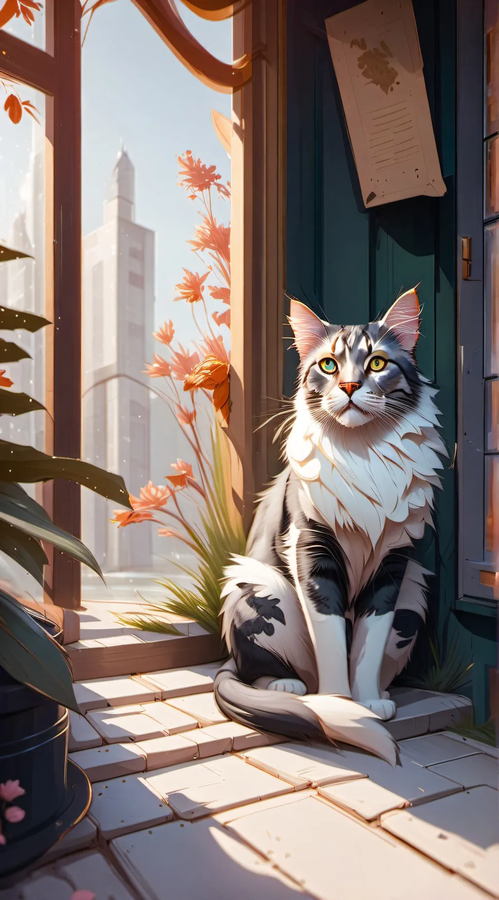 ai character: cat care  background