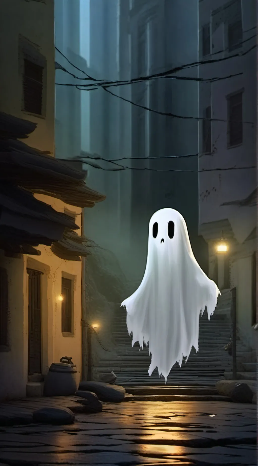 ai character: Ghost  background