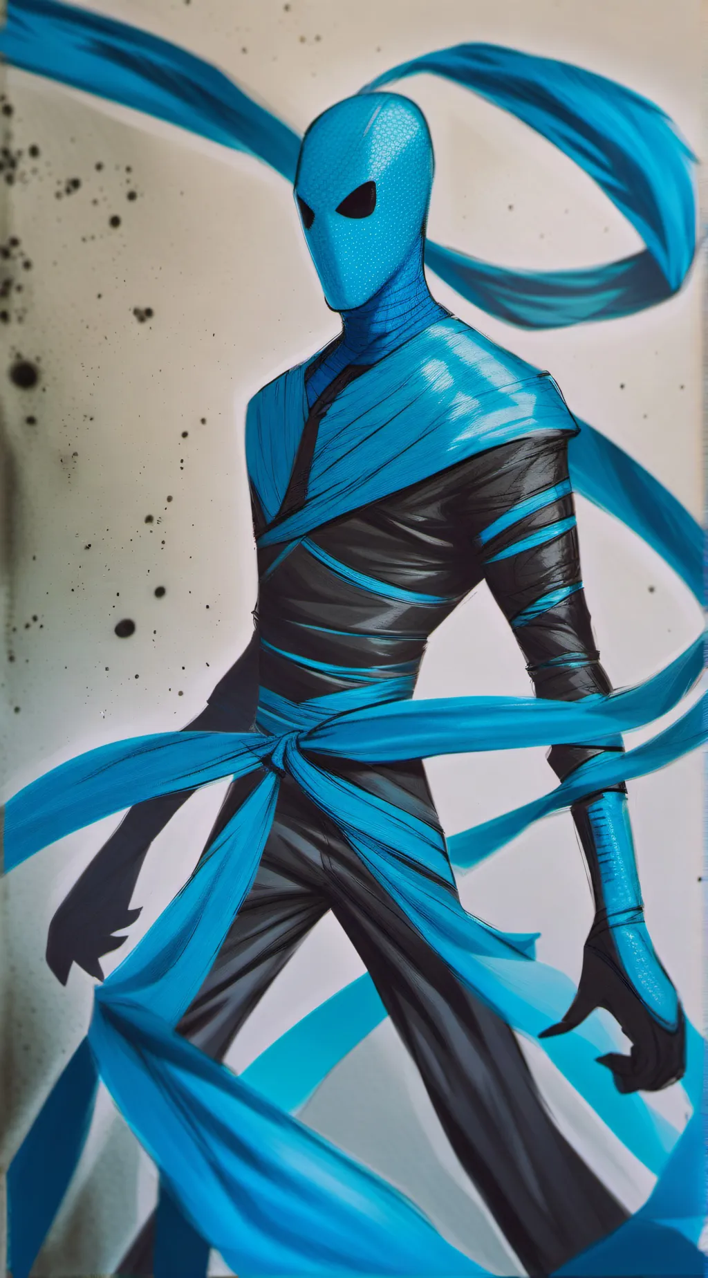 ai character: blue gangle background