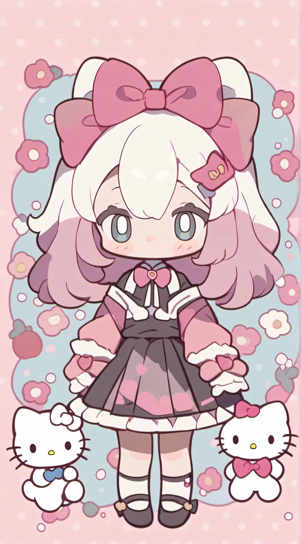 ai character: Hello Kitty background