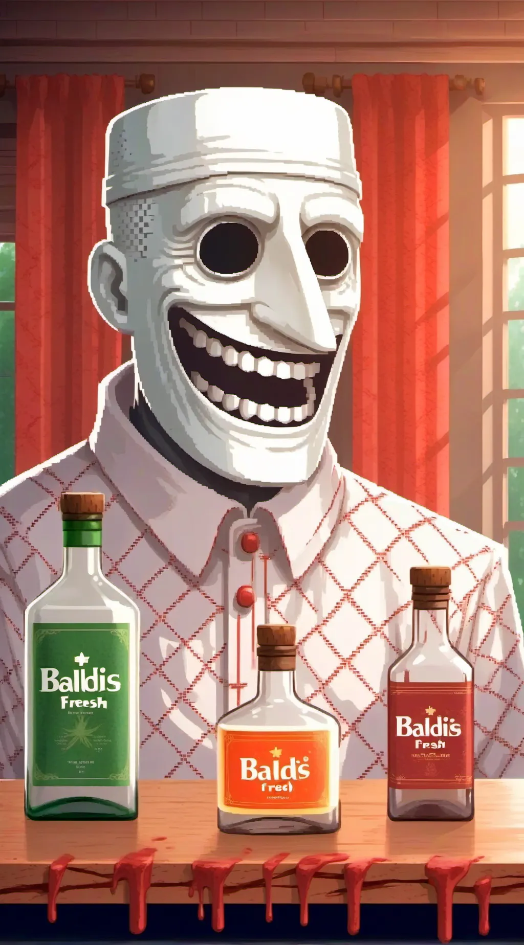 ai character: baldi fresh bleach background