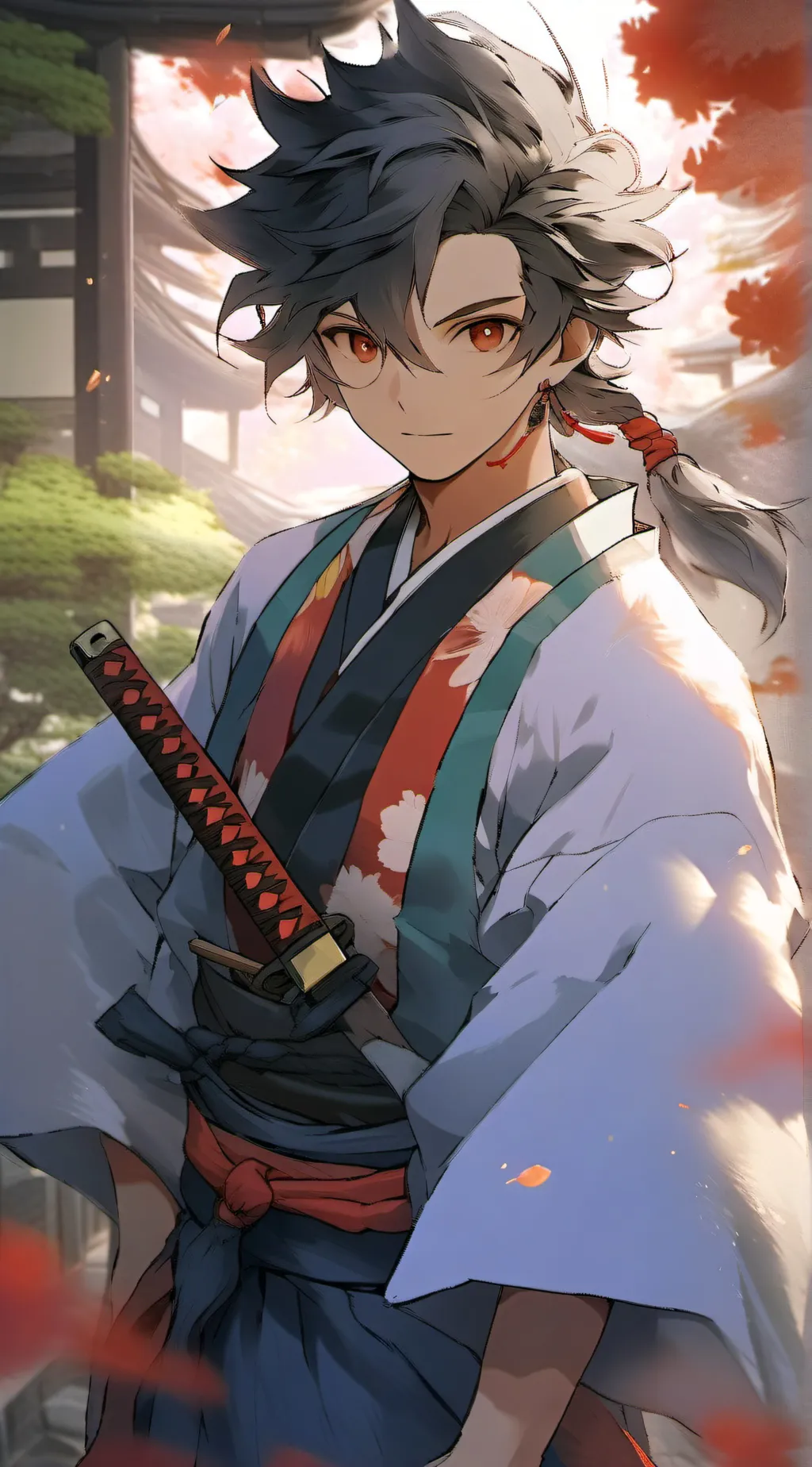 ai character: Tanjiro kamado background