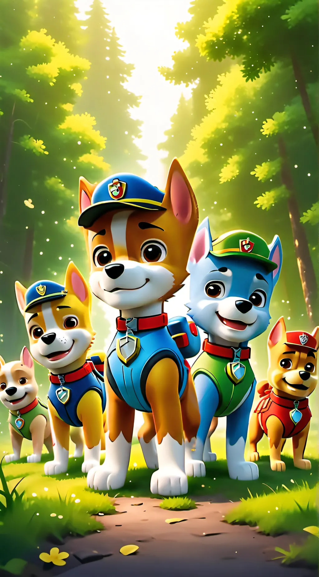 ai character: mighty pups  background