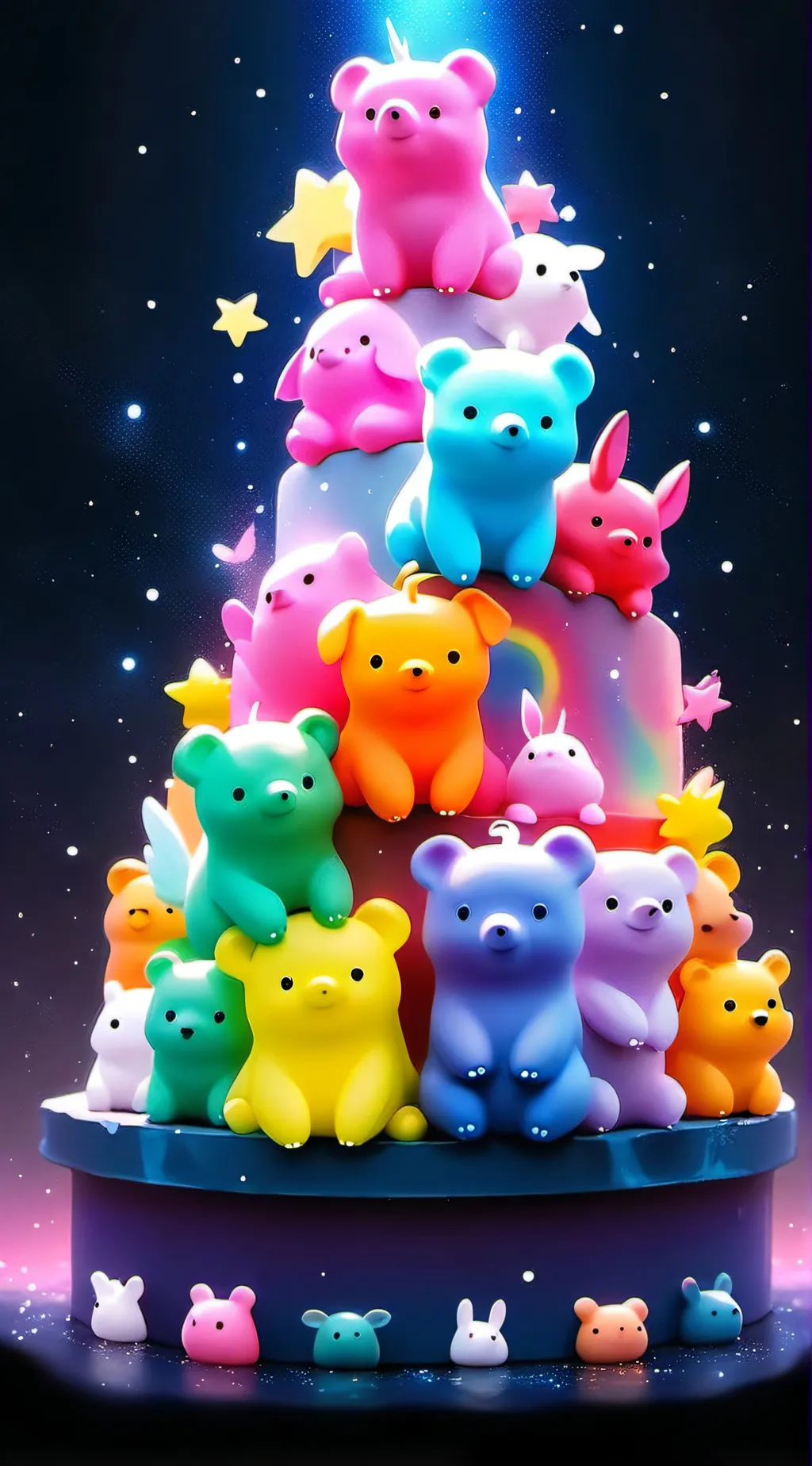 ai character: smiling critters  background