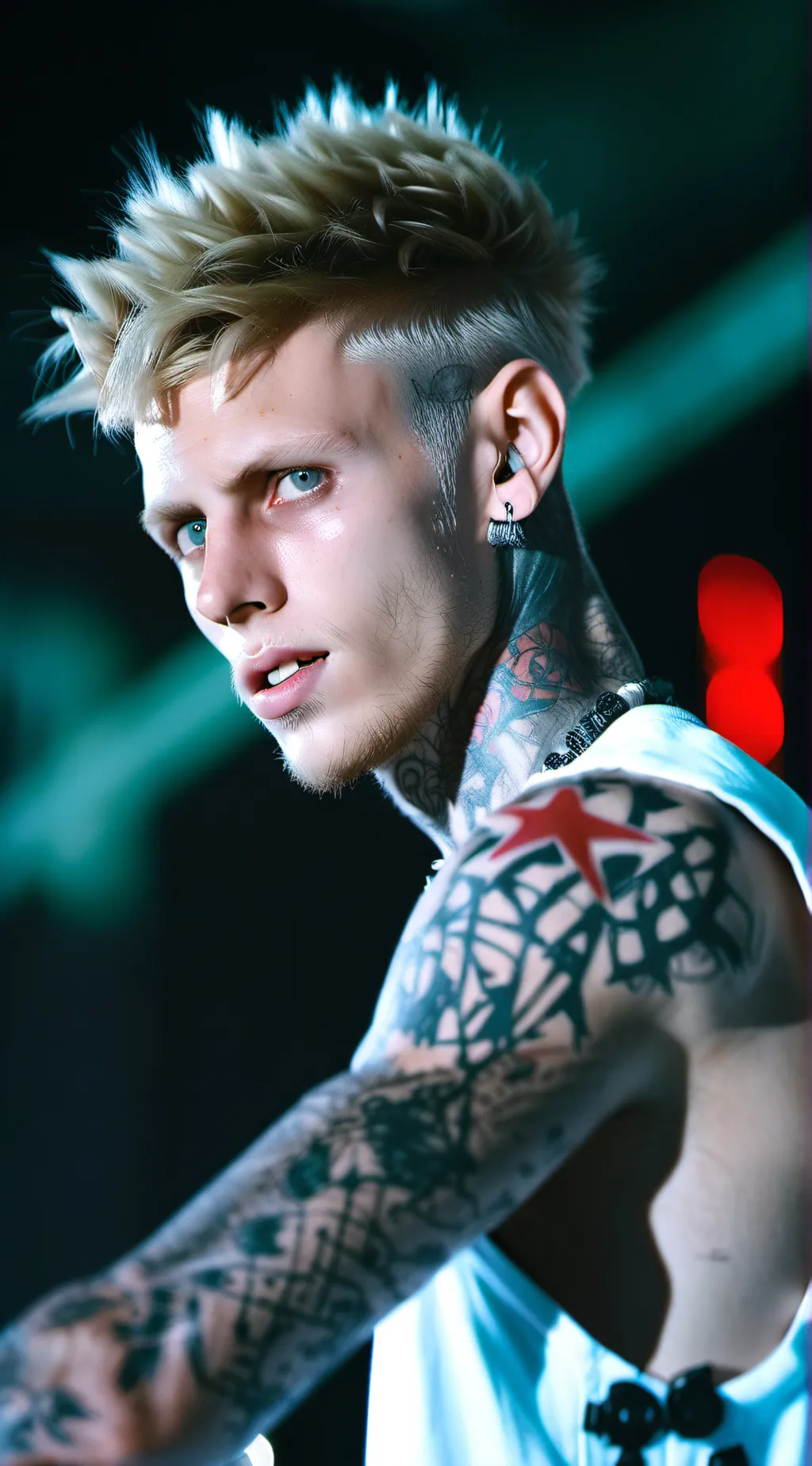 ai character: mgk  background