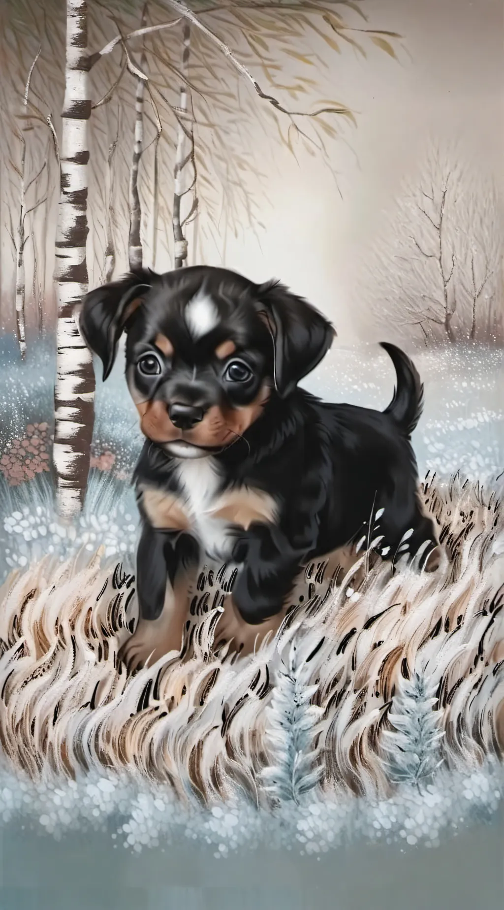 ai character: fluffy the puppy background