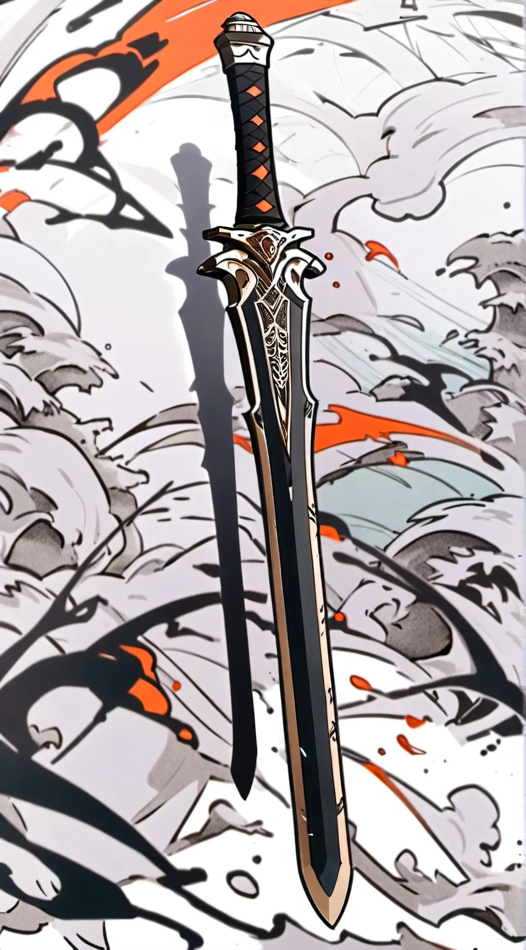 ai character: ink sword background
