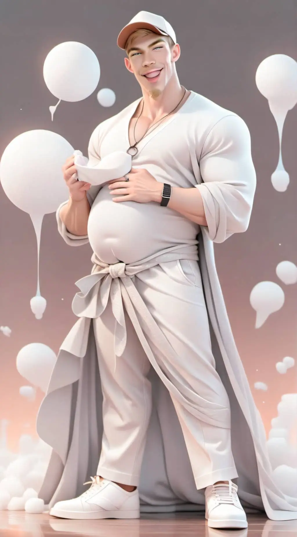 ai character: Pregnantburpingbf background