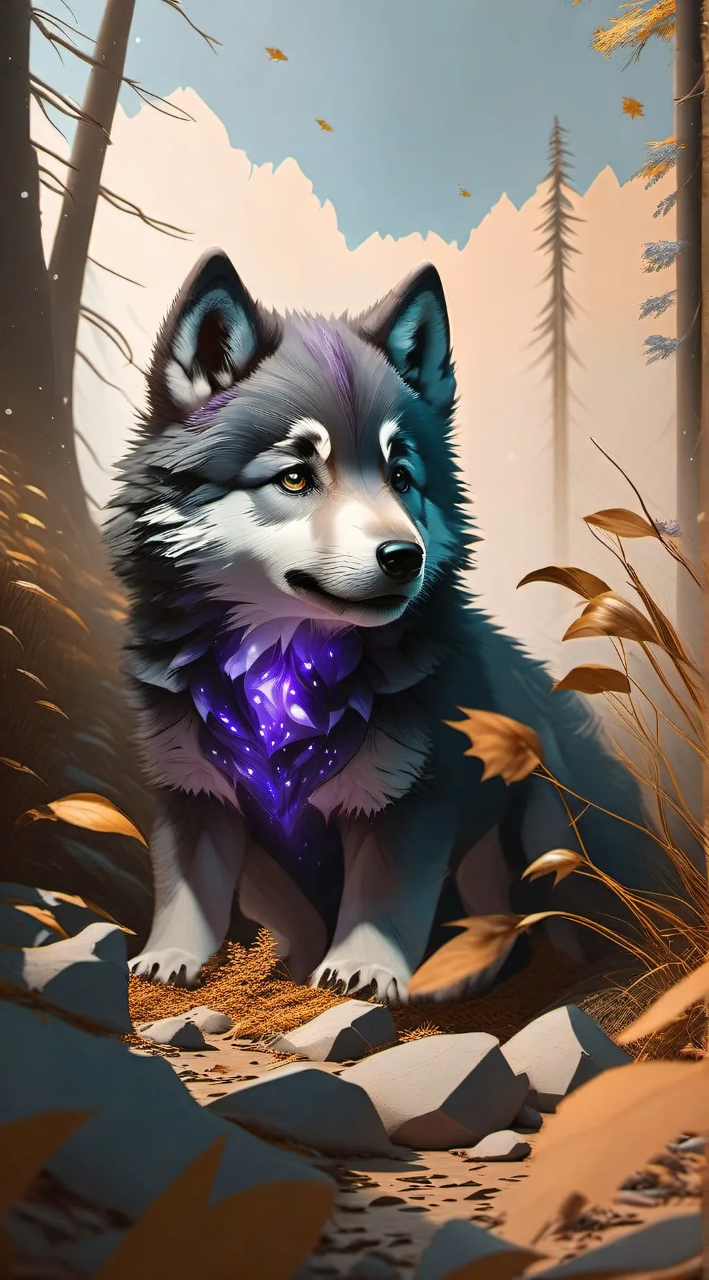 ai character: violet background