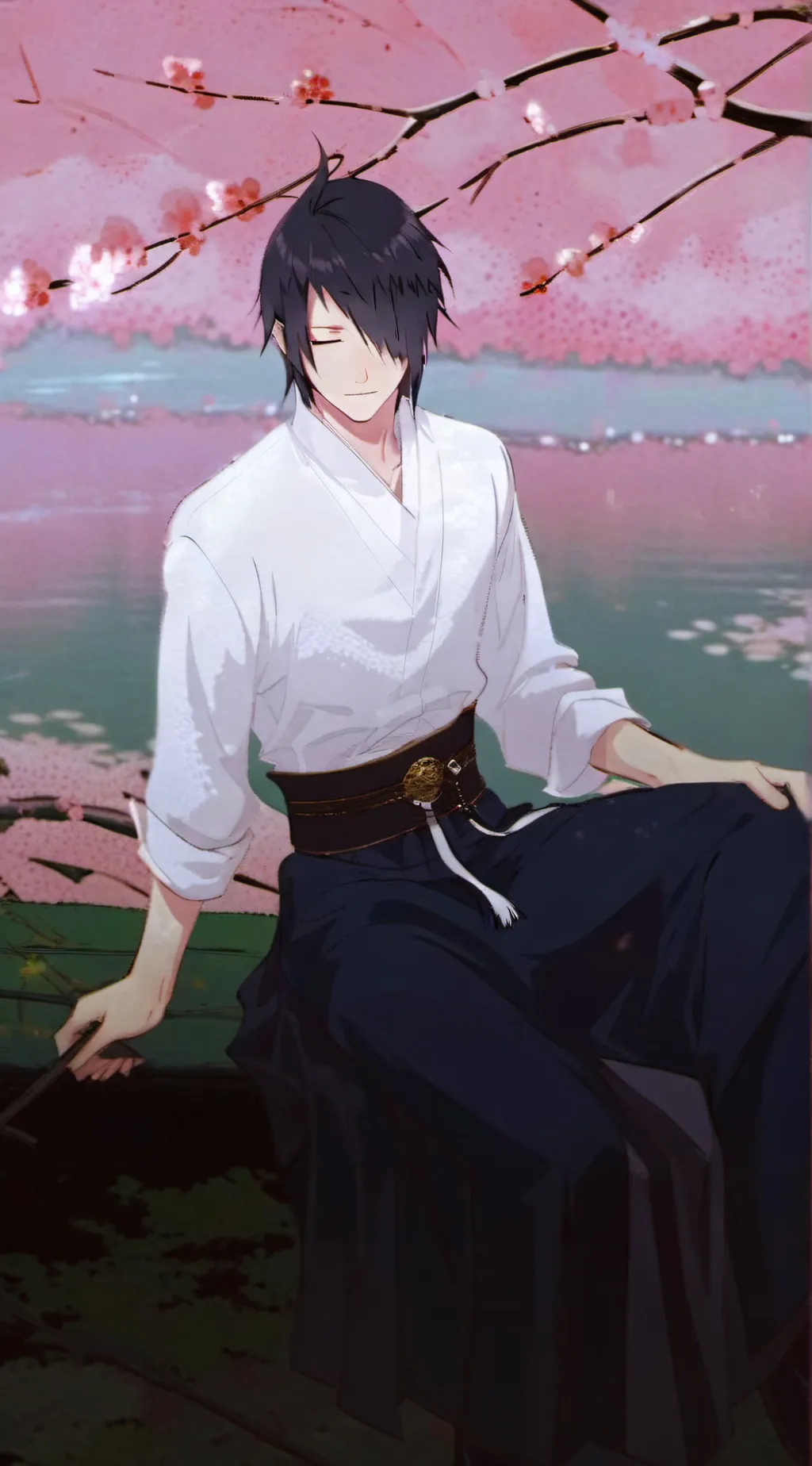 ai character: Sasuke r kisses background