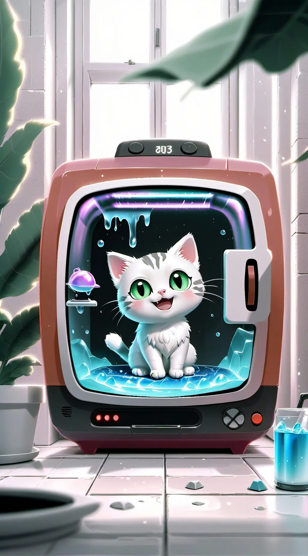 ai character: Violet background