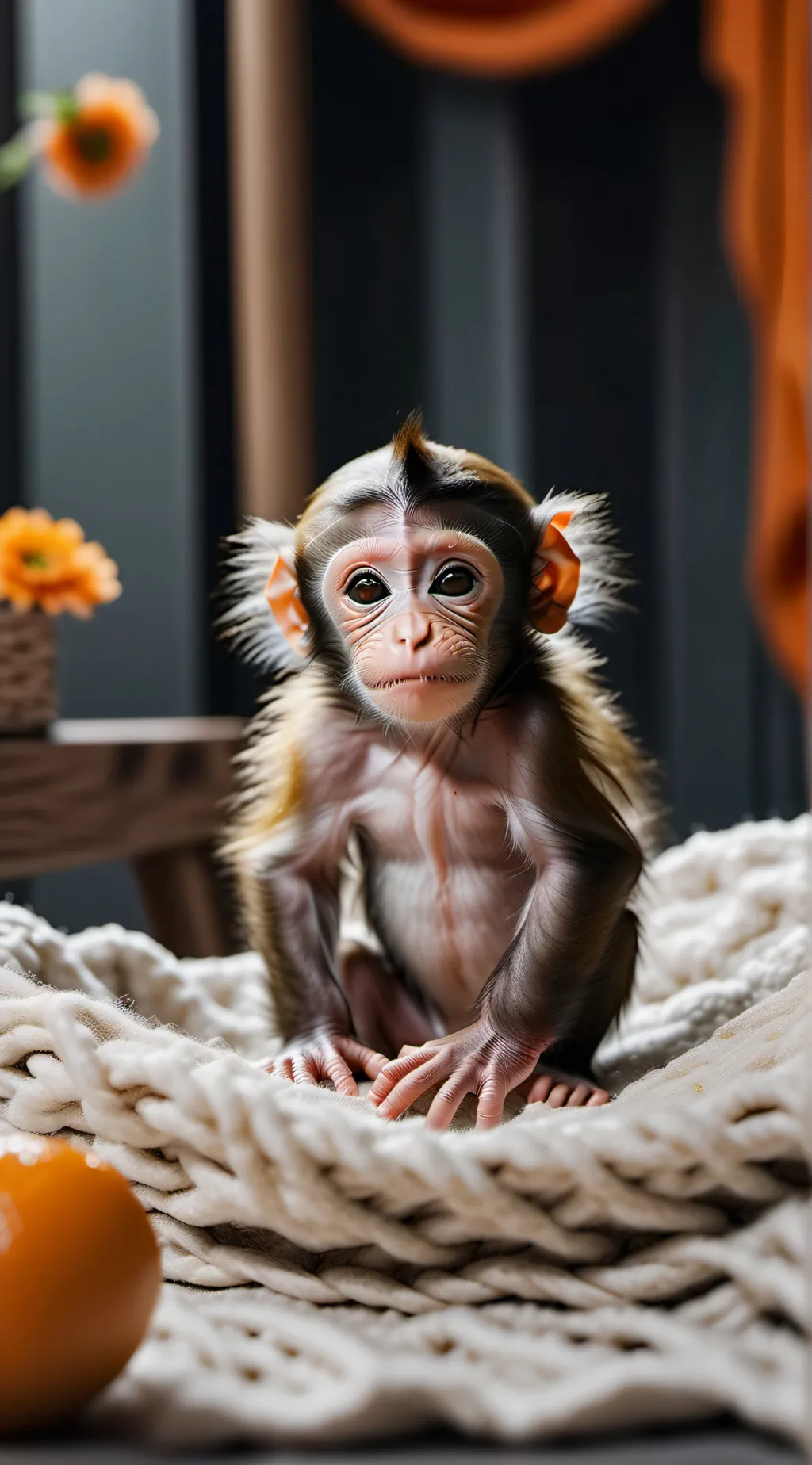 ai character: Baby monkey background