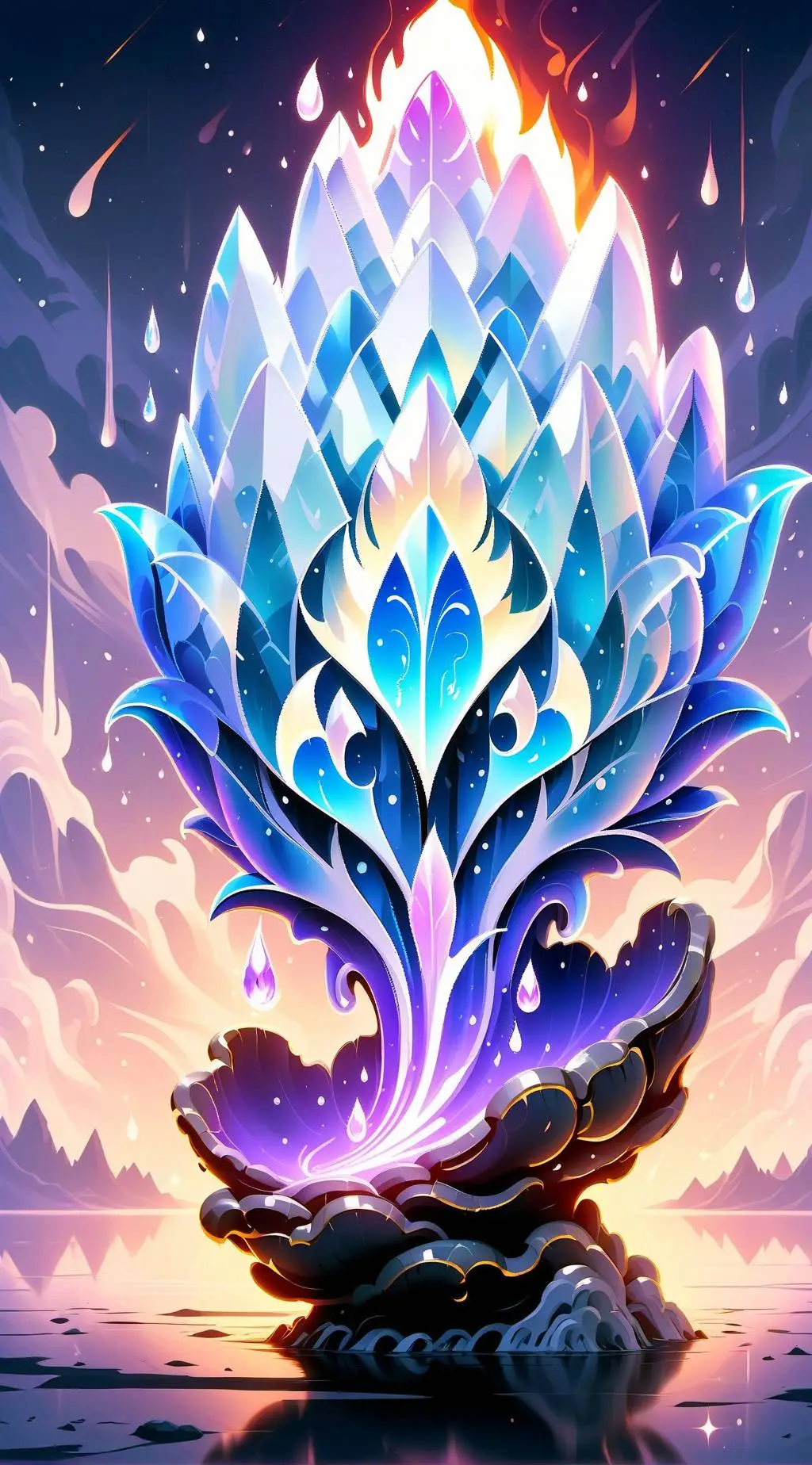 ai character: Fire background