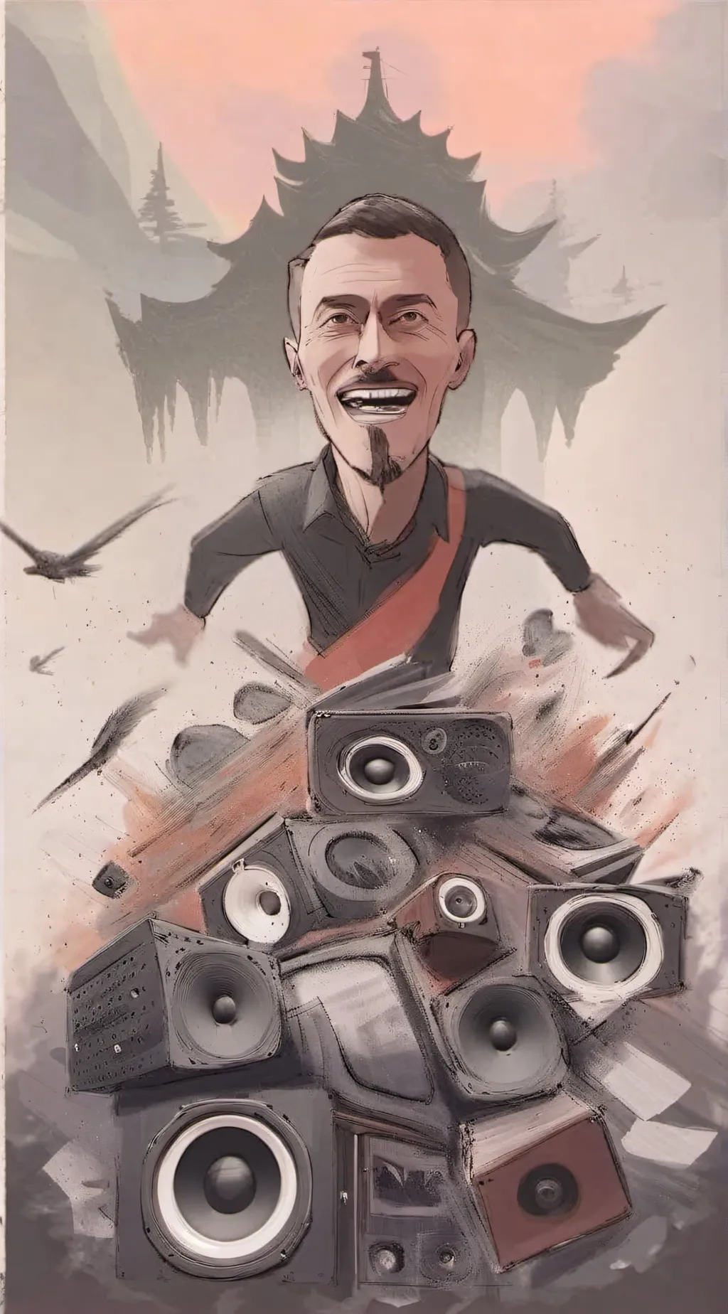 ai character: dark speaker man background