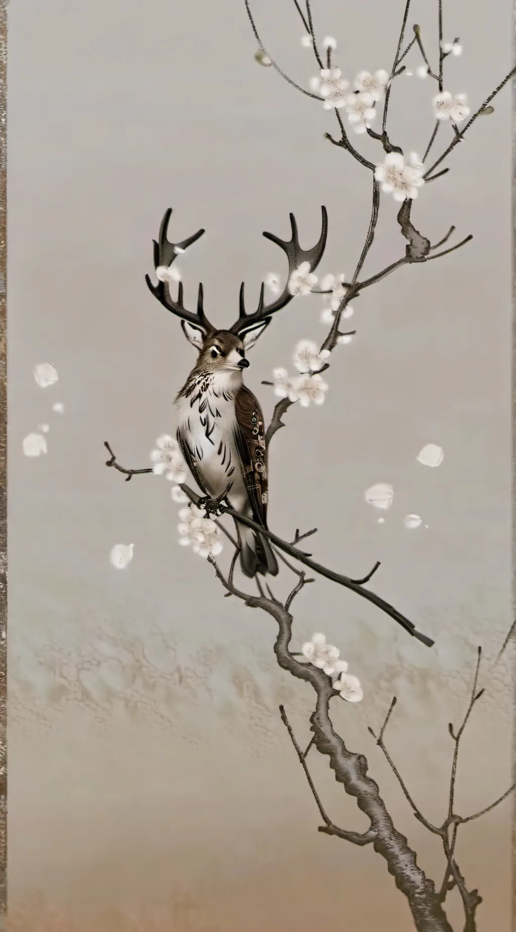 ai character: Deer bird  background