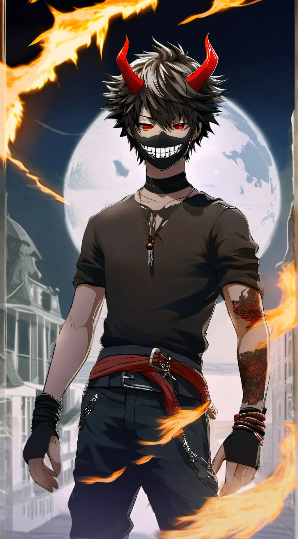 ai character: black ⚫️  background