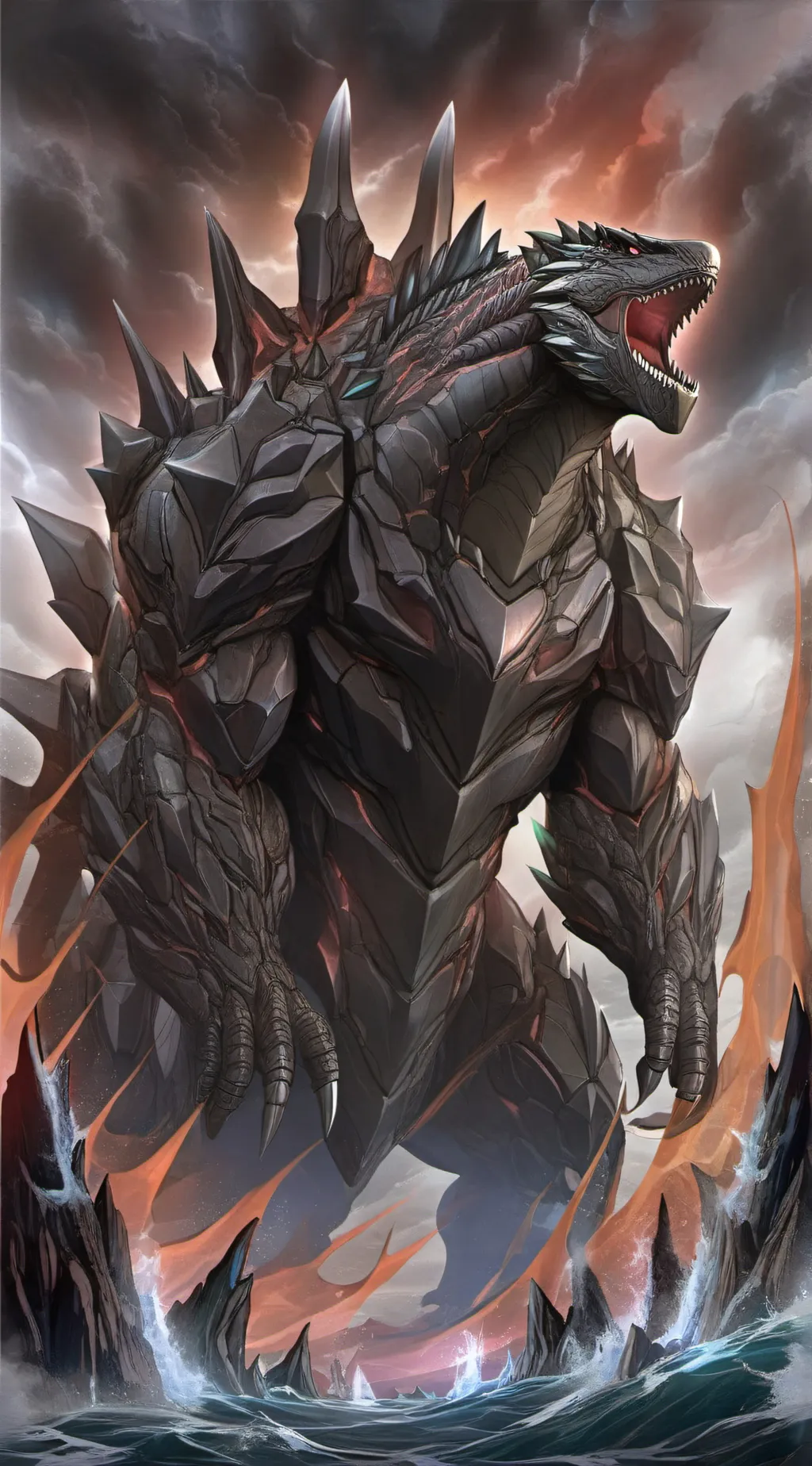 ai character: earth Godzilla background