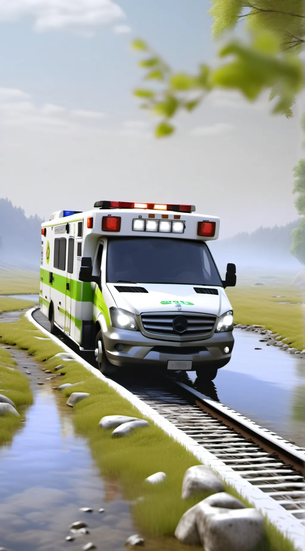 ai character: ambulance train  background