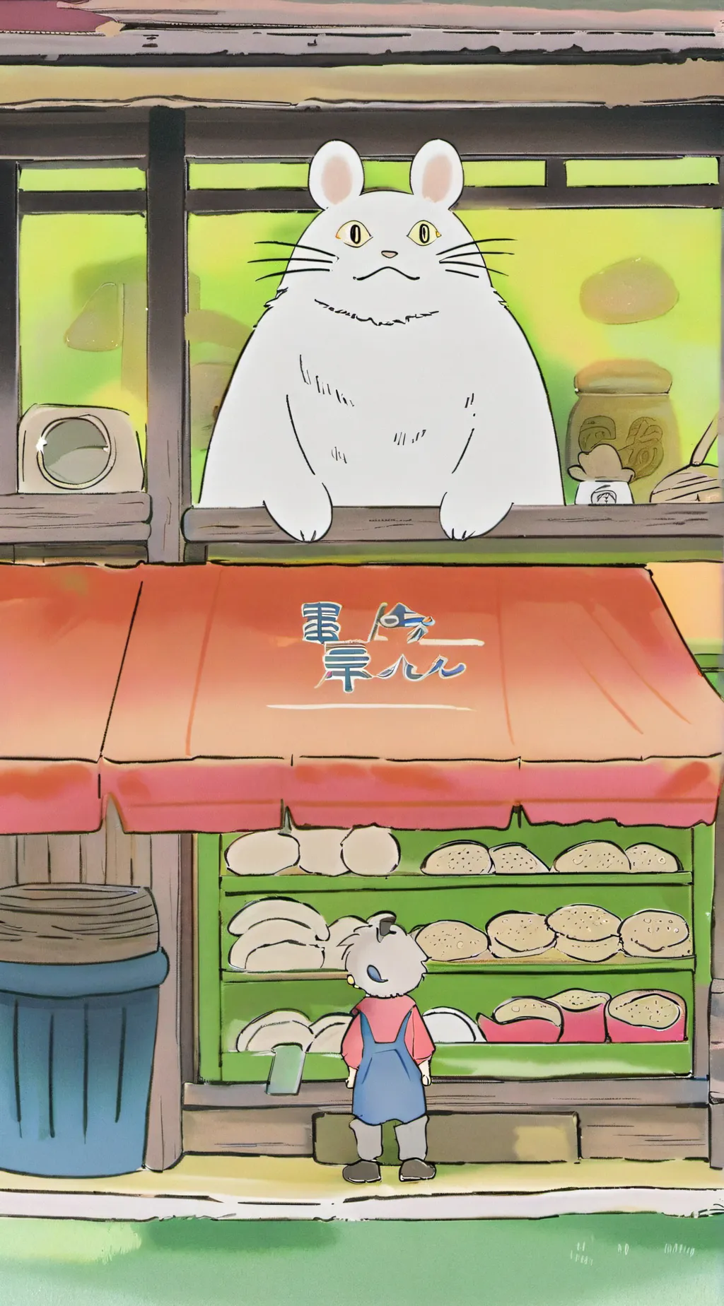 ai character: protogen shop  background