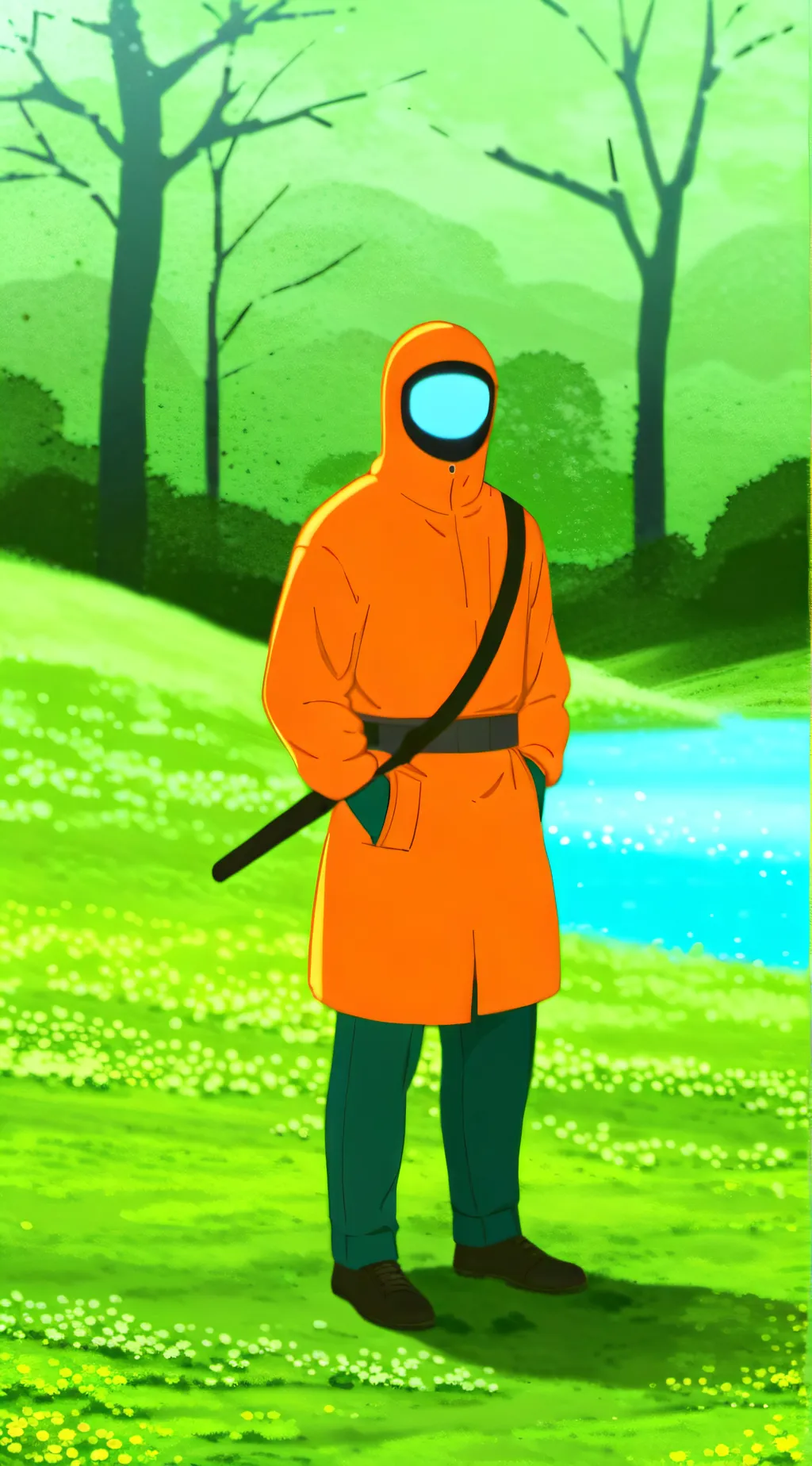 ai character: sussy among us guy background