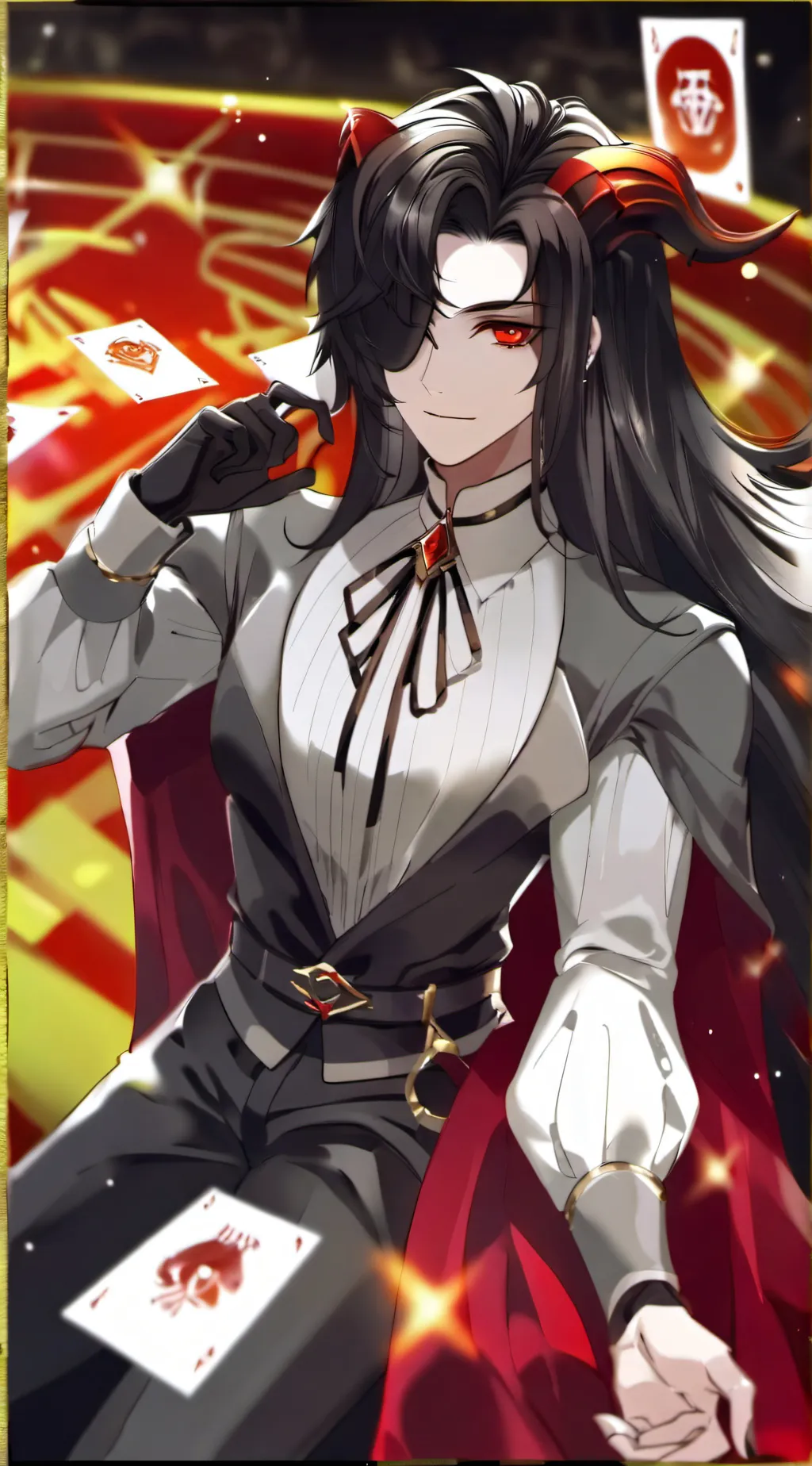 ai character: Suko👹❤️🖤 background