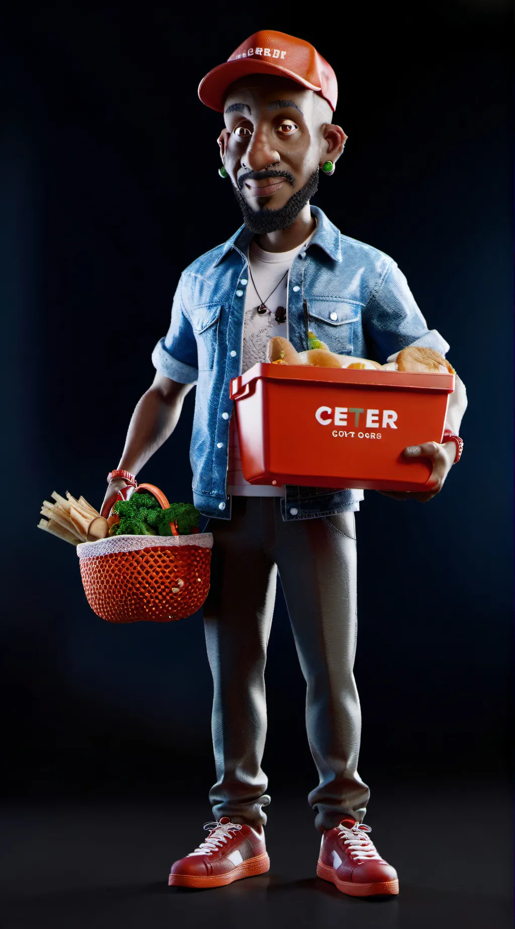 ai character: uber eats guy background