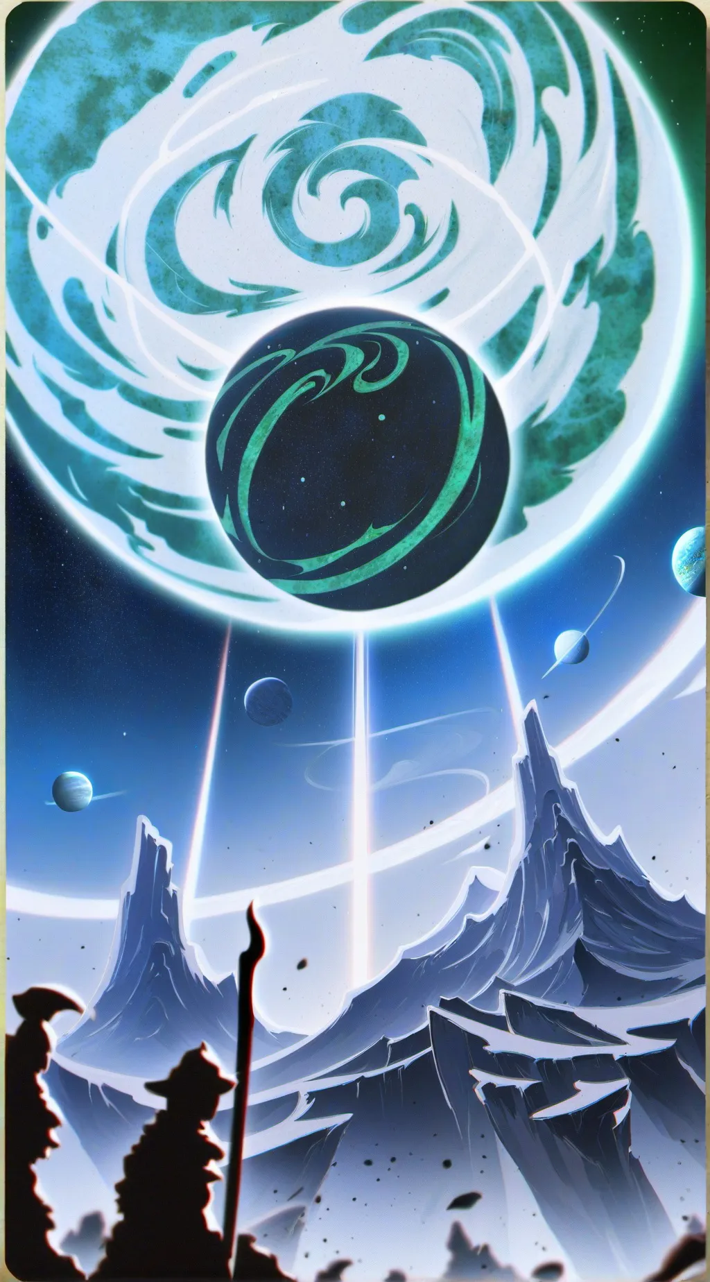 ai character: planet destruction background