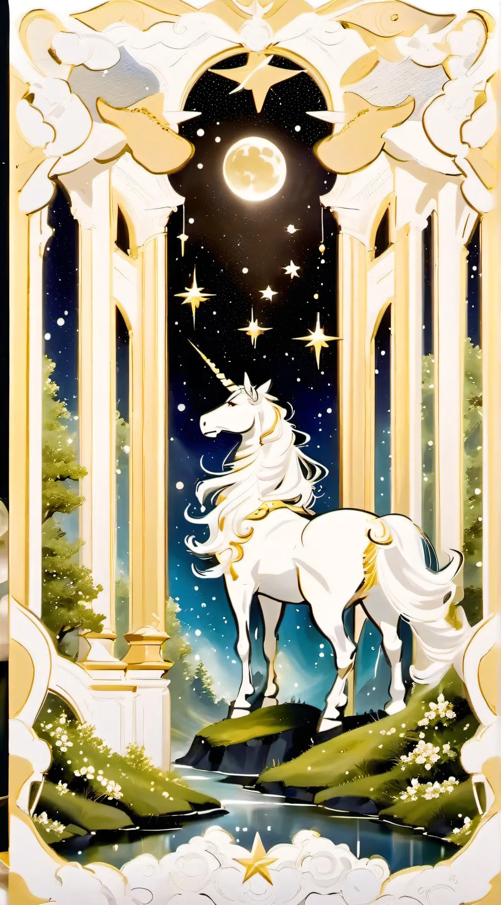 ai character: horse with a horn background