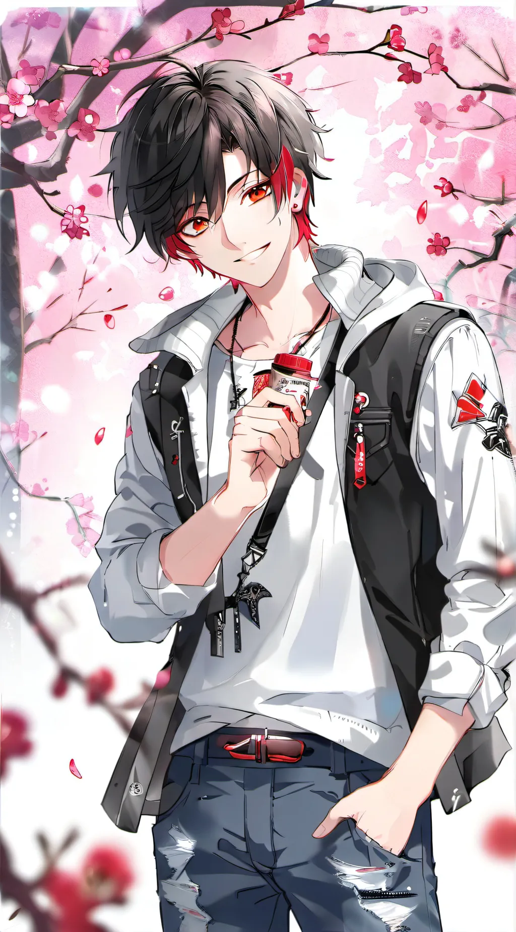 ai character: Red background