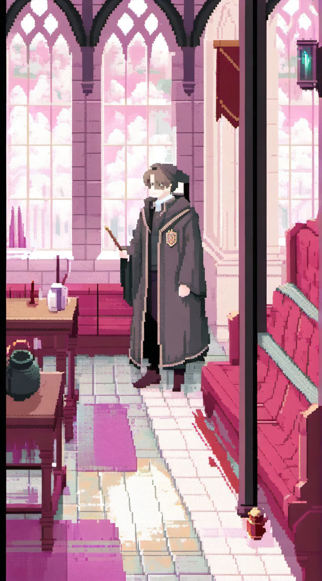 ai character: Hogwarts cupid background