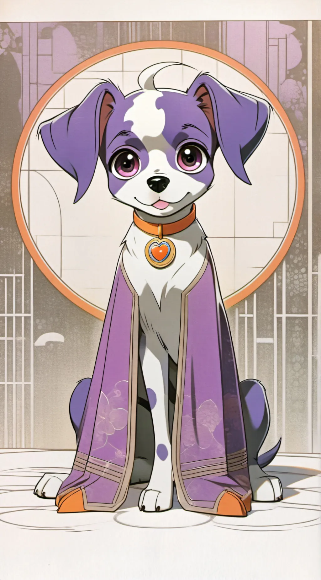 ai character: Violet background