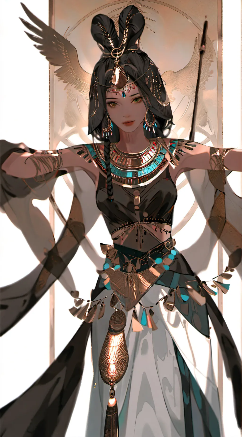 ai character: Egyptian god  background