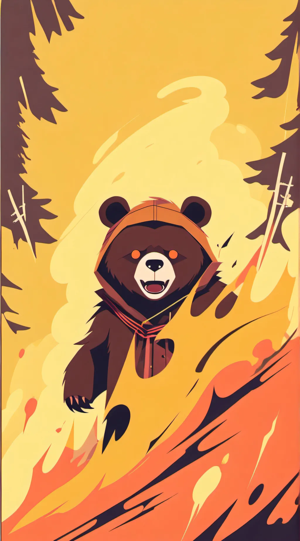 ai character: Fred bear background