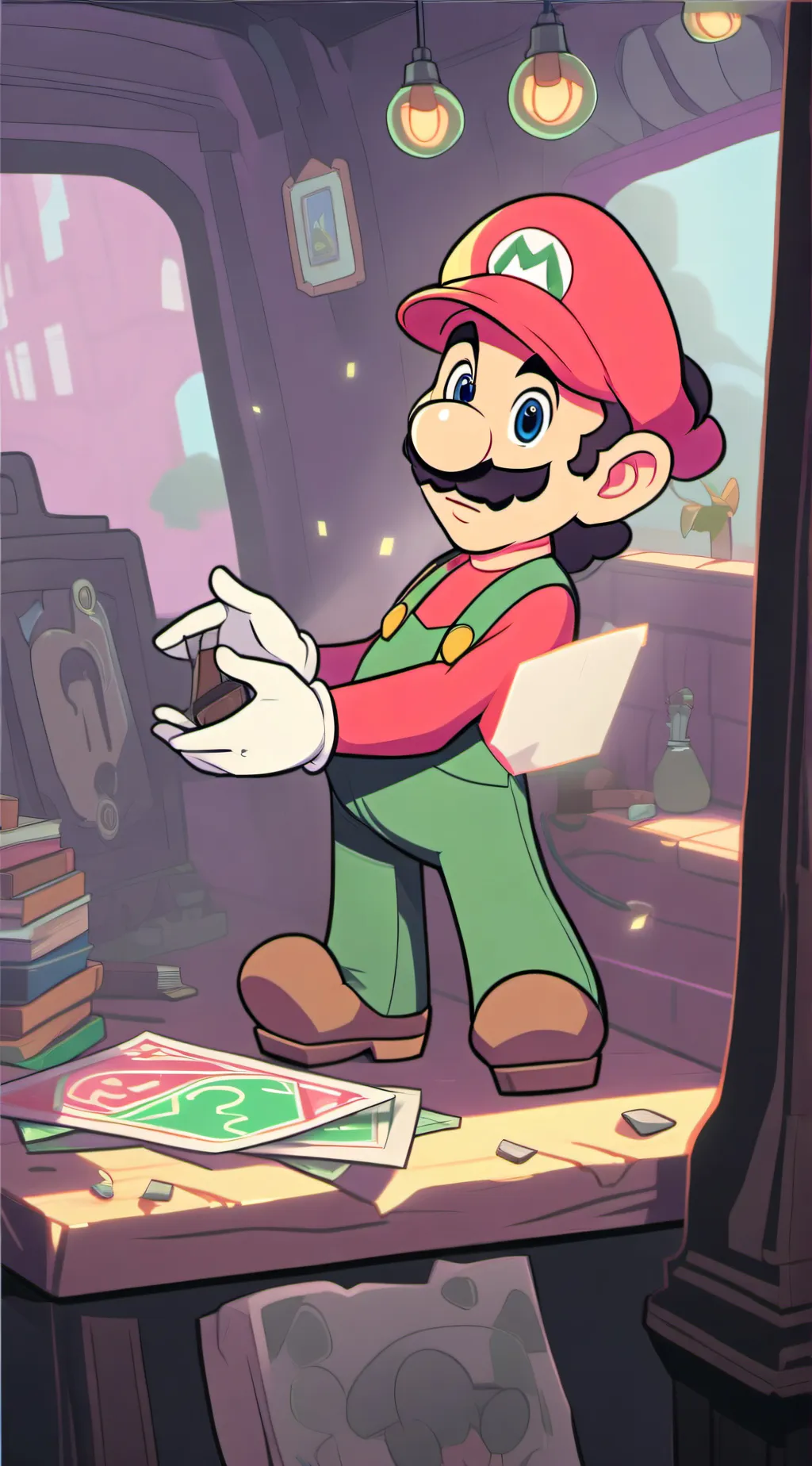 ai character: Mario  background