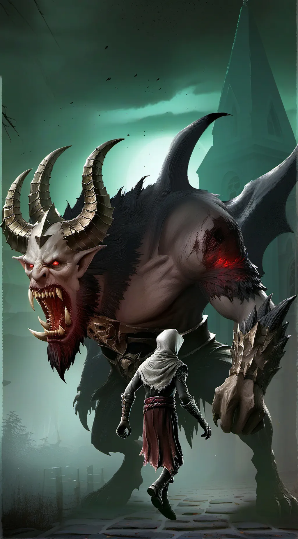 ai character: Demon goblin  background