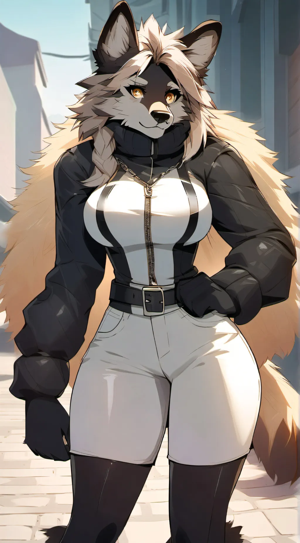 ai character: Dasy (wolf furry)  background