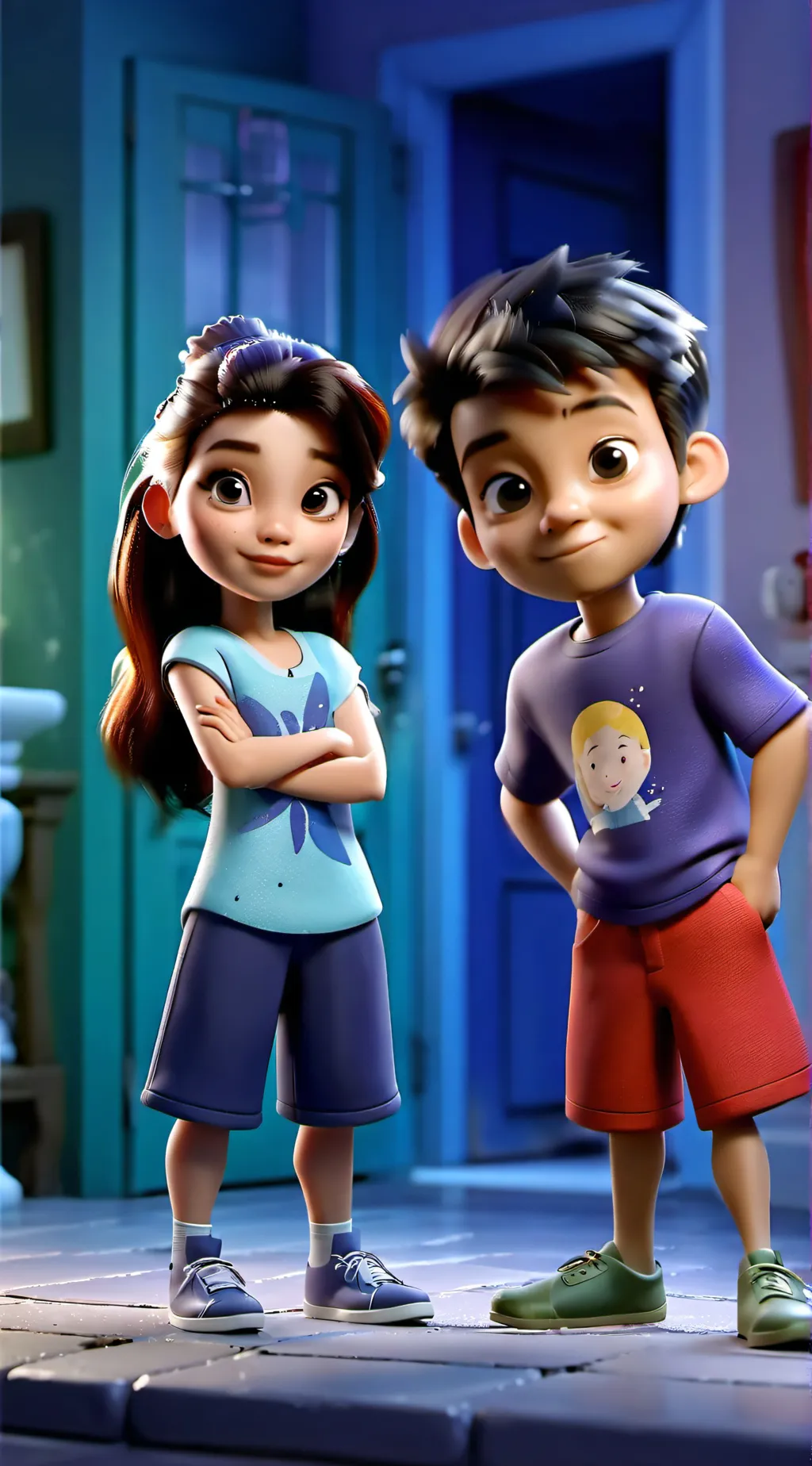 ai character: twins  background