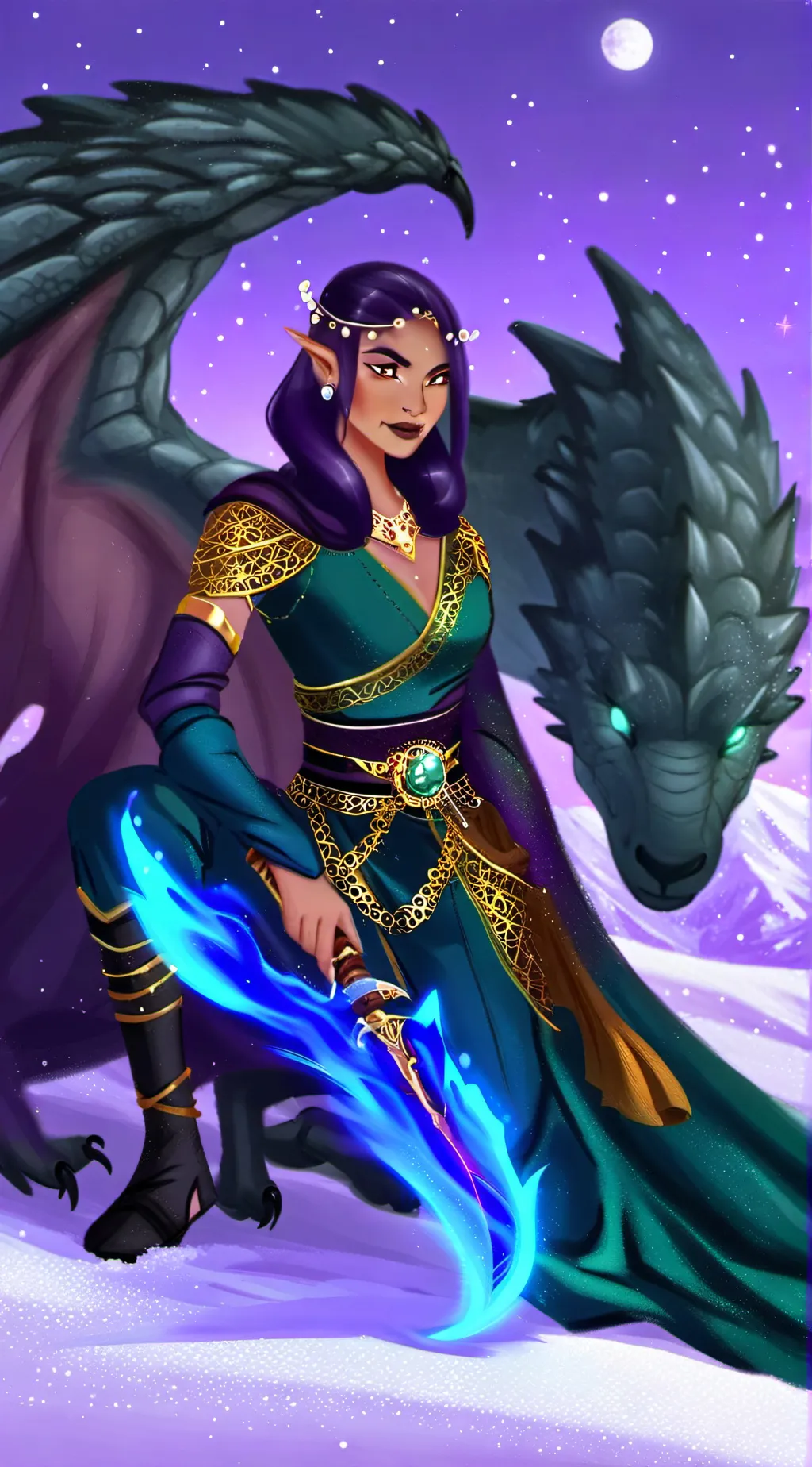 ai character: LenaShadow background