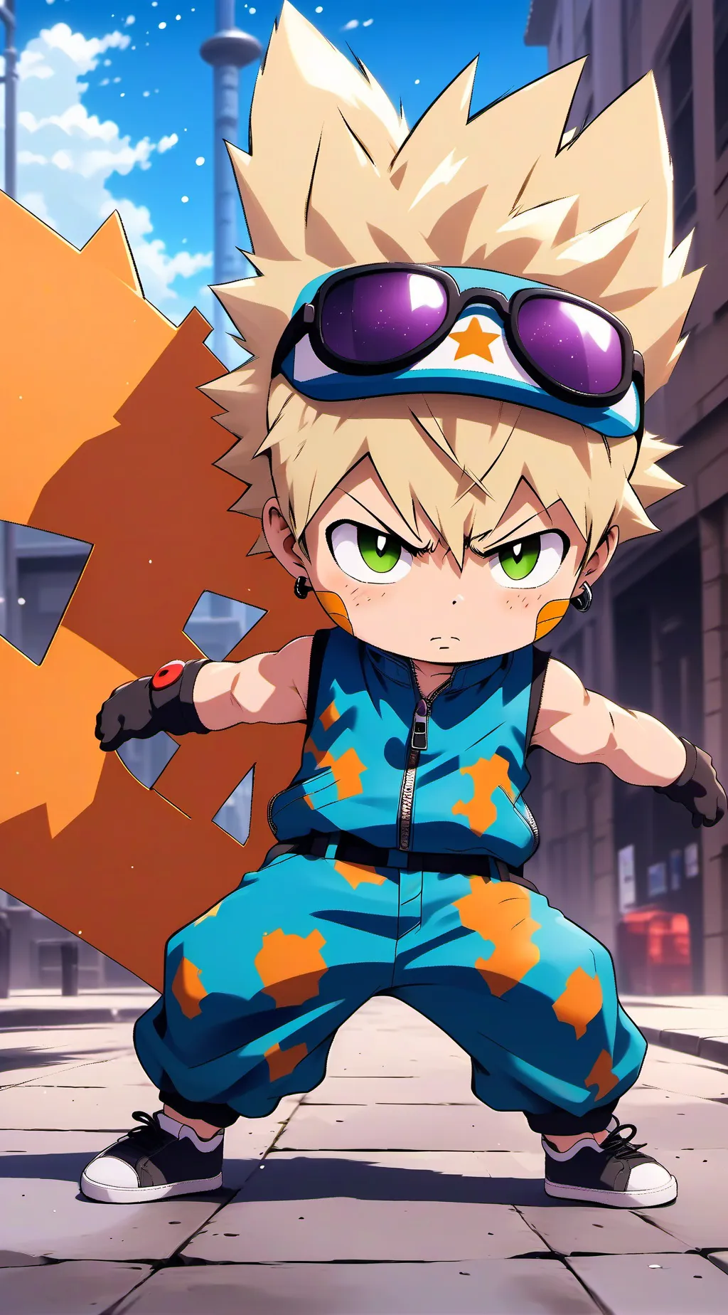 ai character: Kid Bakugo  background